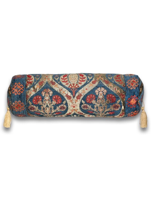 PH3007-Világoskék-tulipán-mintás-díszpárna