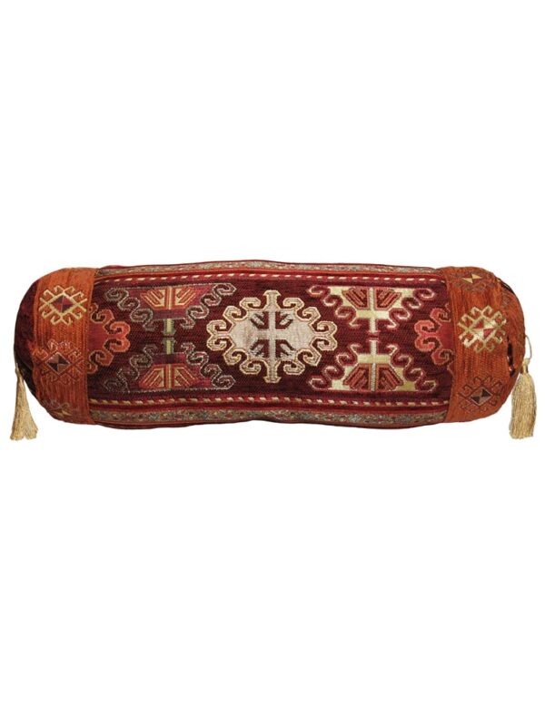 Bordó kelim mintás hengerpárna-ph1007-Törökországból-a