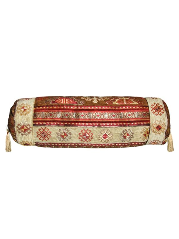 Kávébarna kelim mintás hengerpárna-ph1012-Törökországból-a