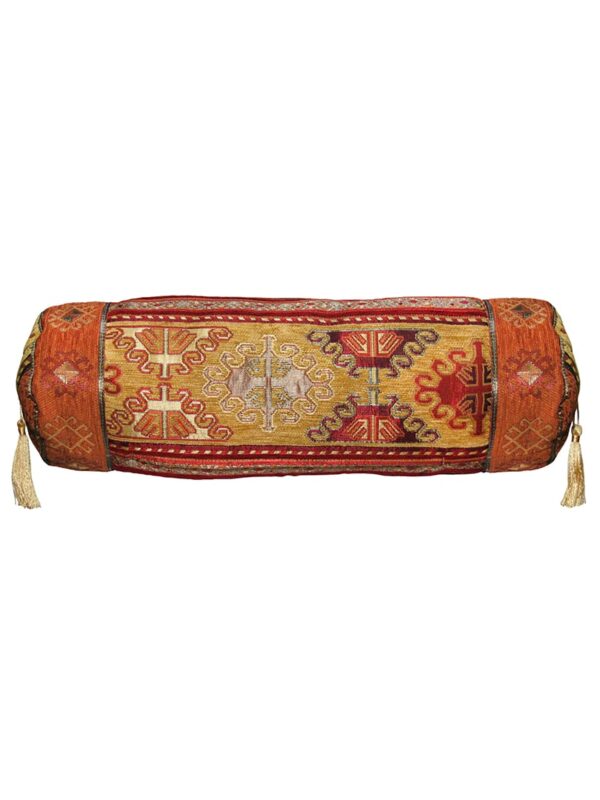 Sárga kelim mintás hengerpárna-ph1019-Törökországból-a