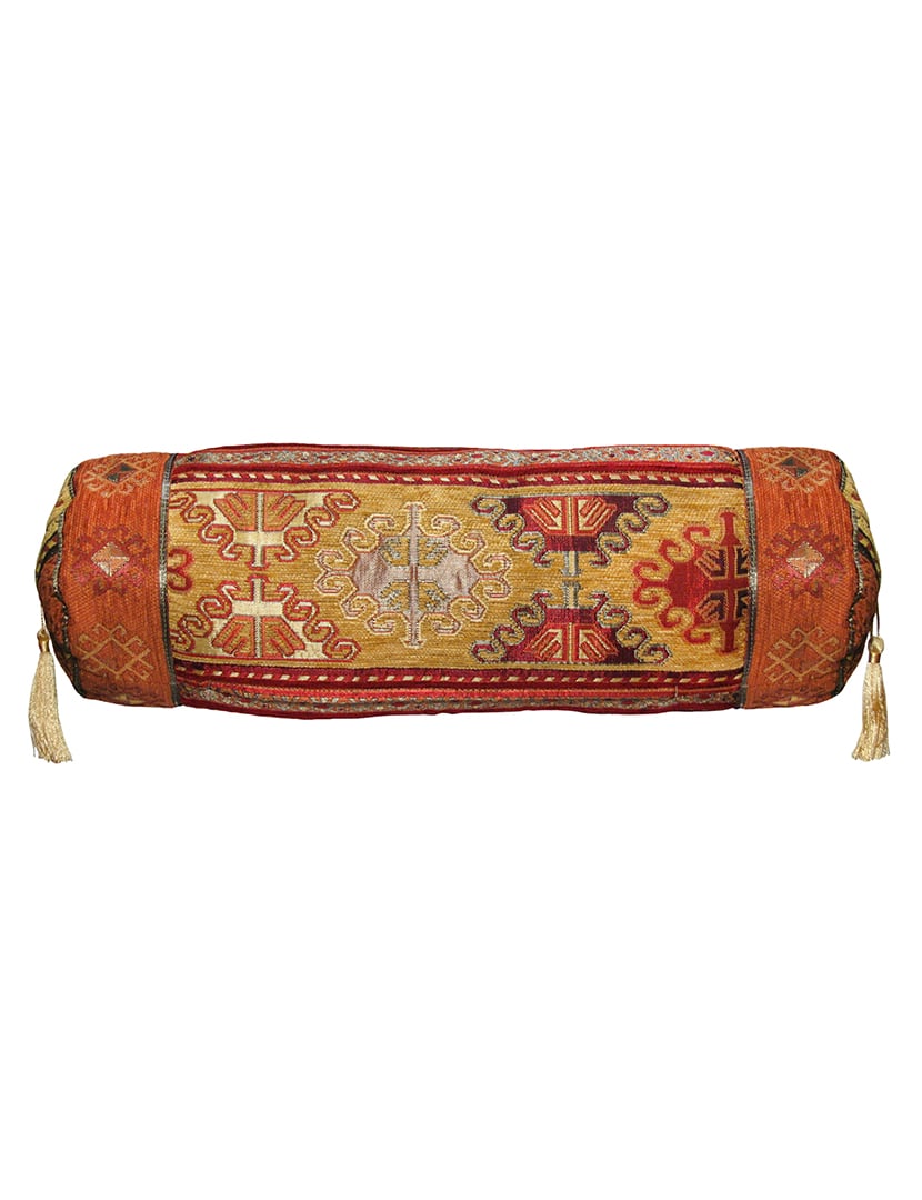 Sárga kelim mintás hengerpárna-ph1019-Törökországból-a