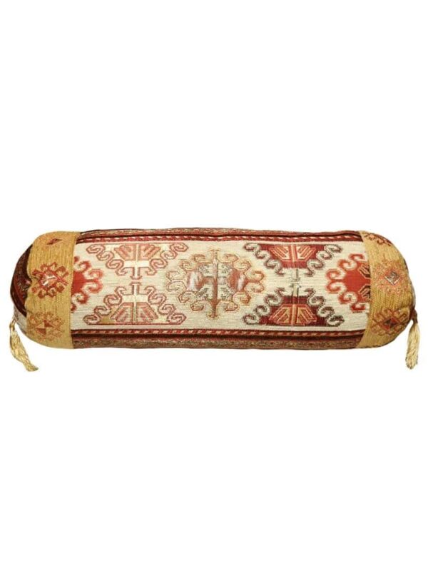 Aranysárga kelim mintás hengerpárna-ph1031-Törökországból-a