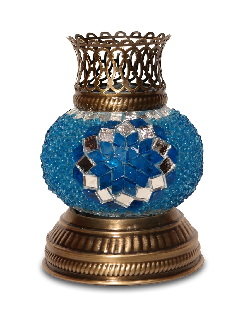 Világoskék mécsestartó