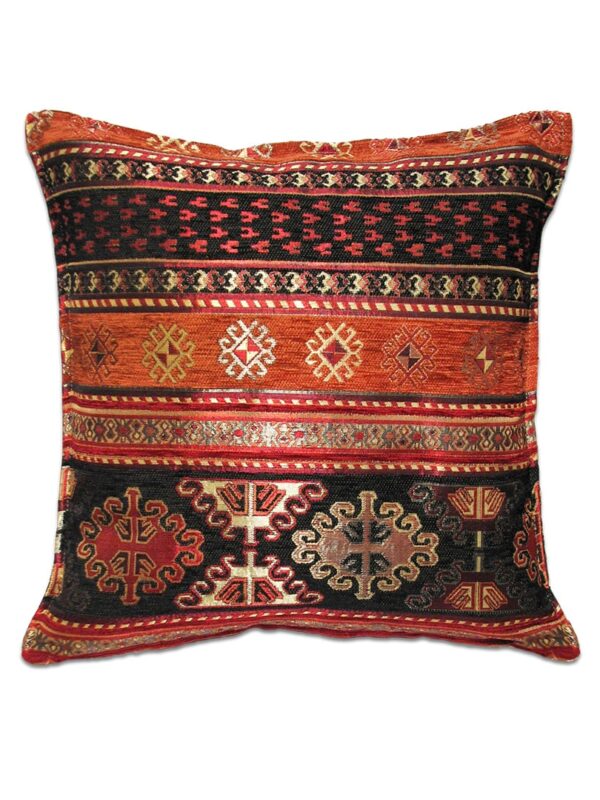 Ébenfekete kelim mintás díszpárna-PK1010-B-Törökországból-a