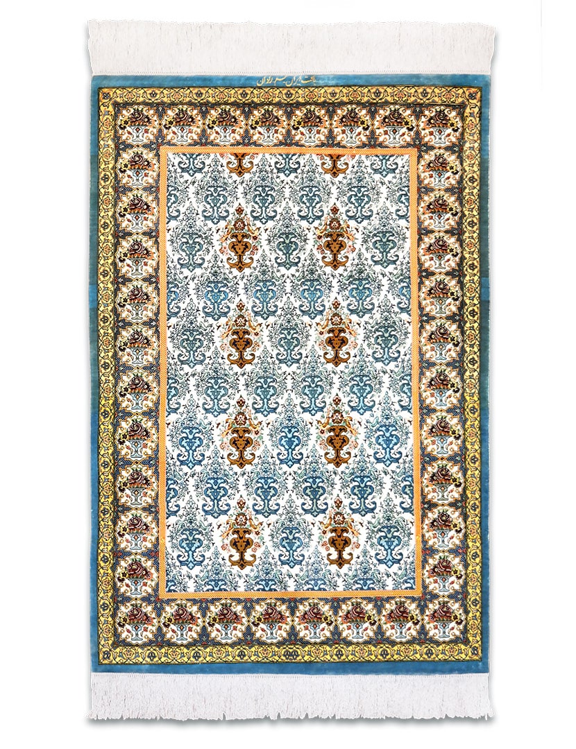 Ghom selyem szőnyeg 118 x 80 cm-KR1994-ghom-különlegesen-finoman-csomózott-jelzett-selyem-szőnyeg-Iránból-ax