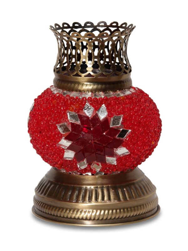 Tűzpiros mécsestartó - TM528-P4-mozaikuveg-mecsestarto-torokorszagbol