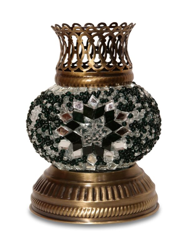 Sötétzöld mécsestartó - TM528-ZF2-mozaikuveg-mecsestarto-torokorszagbol