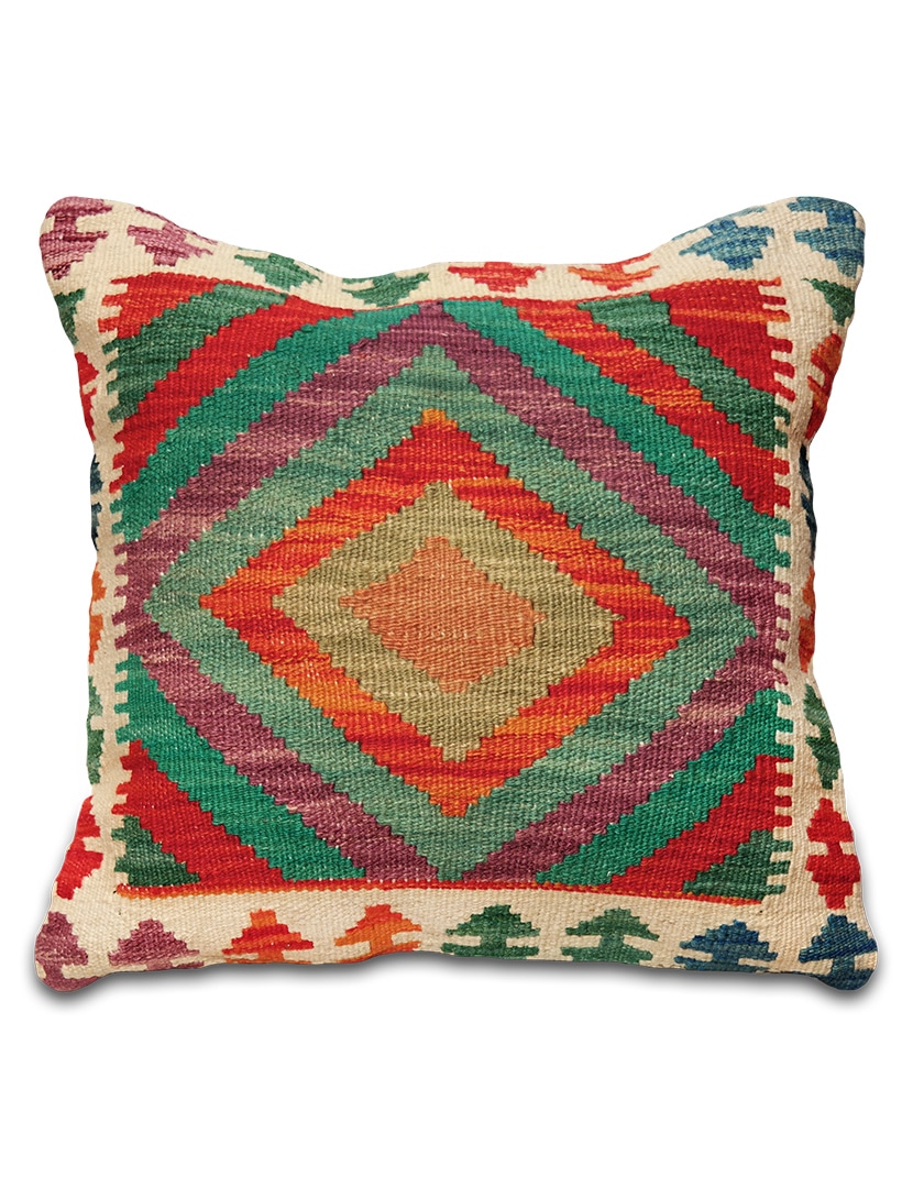 Kilim párnahuzat 45.5 x 46 cm - SP85-291-kezi-szovesu-kilim-gyapju-parnahuzat-pakisztanbol