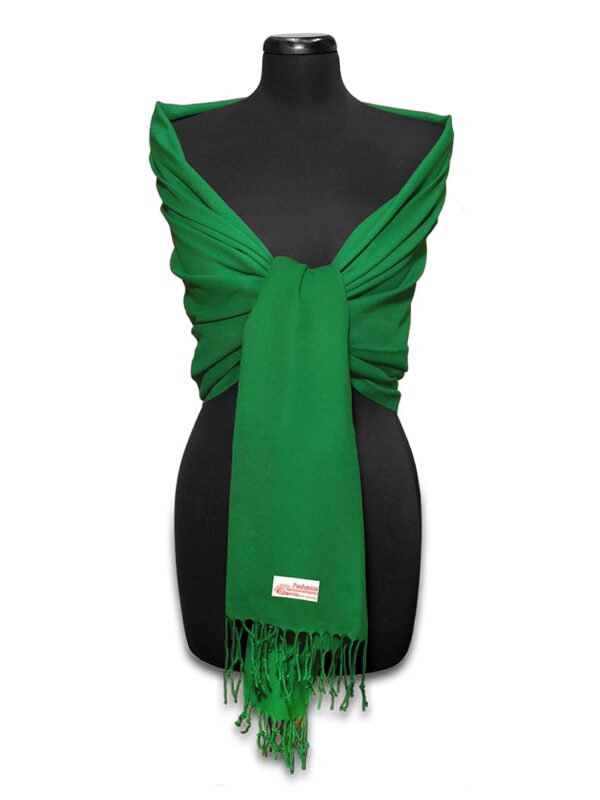 Fűzöld pashmina sál - PP-33-62-selyem-gyapju-pasmina-sal-torokorszagbol