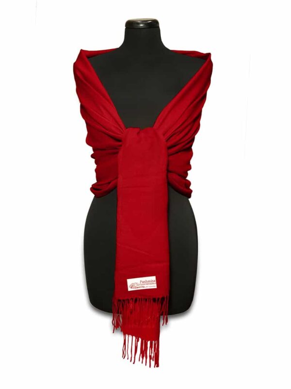 Tüzes piros pashmina sál