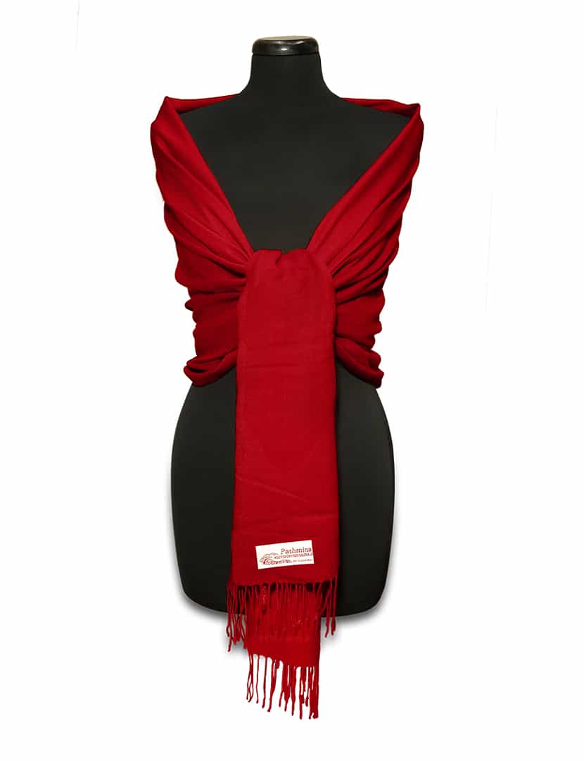 Tüzes piros pashmina sál