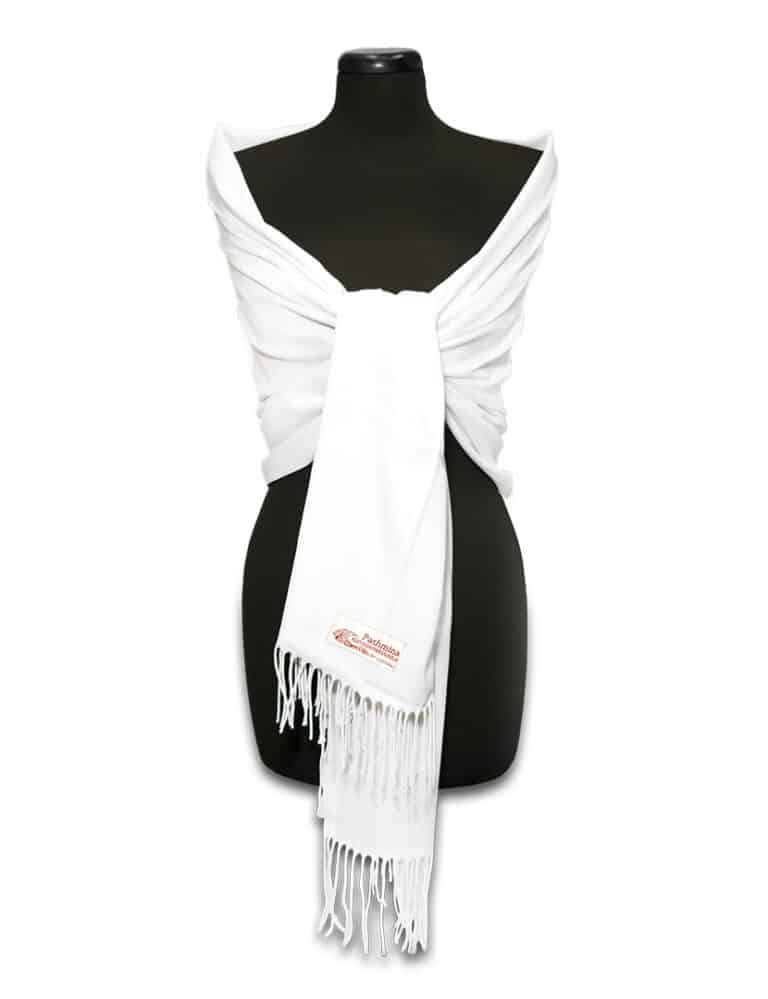 Hófehér pashmina sál