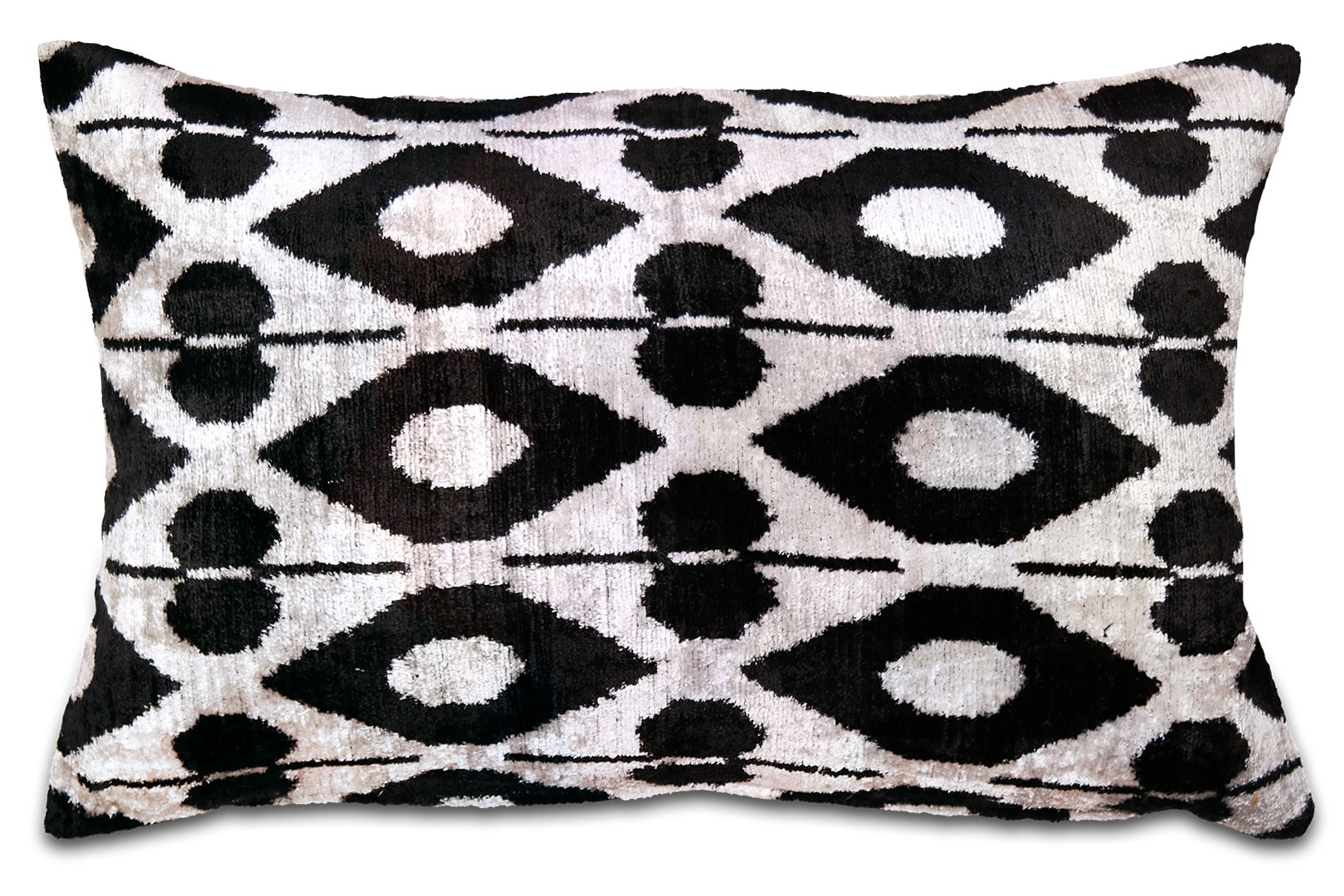 Ikat díszpárna - BIN20-F1-ikat-selyem-barsony-diszparna-huzat-uzbegisztanbol-aa