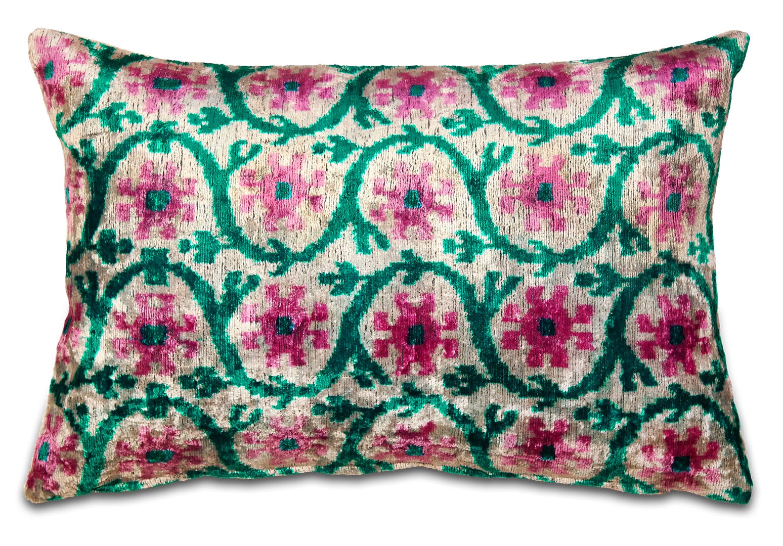 Ikat díszpárna - BIN20-LT-ikat-selyem-barsony-diszparna-huzat-uzbegisztanbol-aa