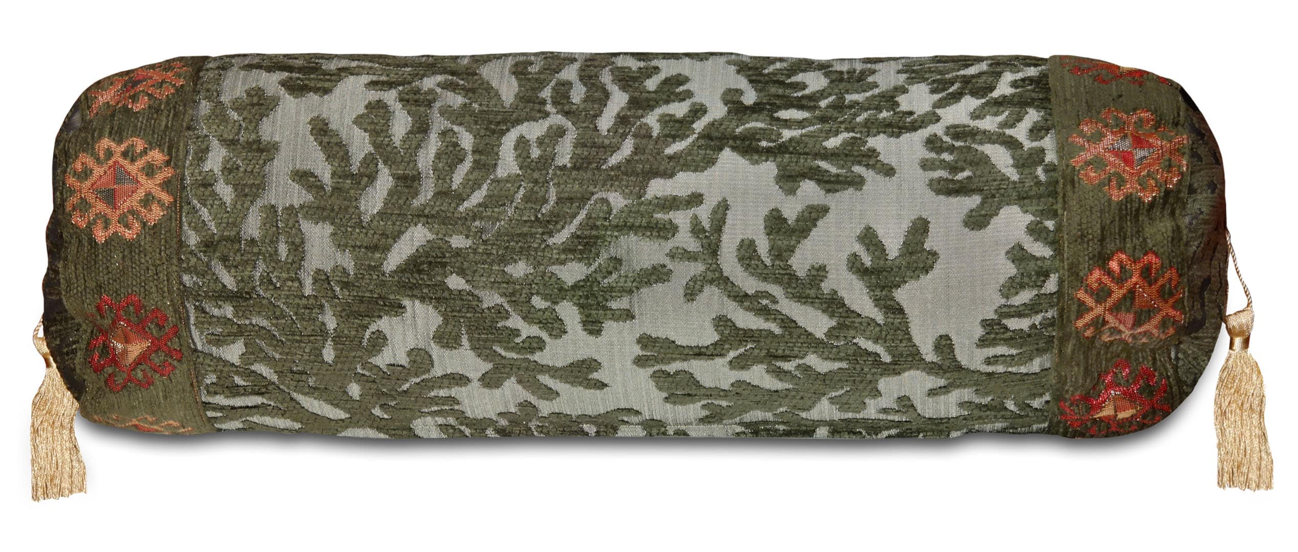 SAMSUNG CSC Zöld török hengerpárna - ph-5006-ottoman-diszparna-huzat-torkorszagbol-aa