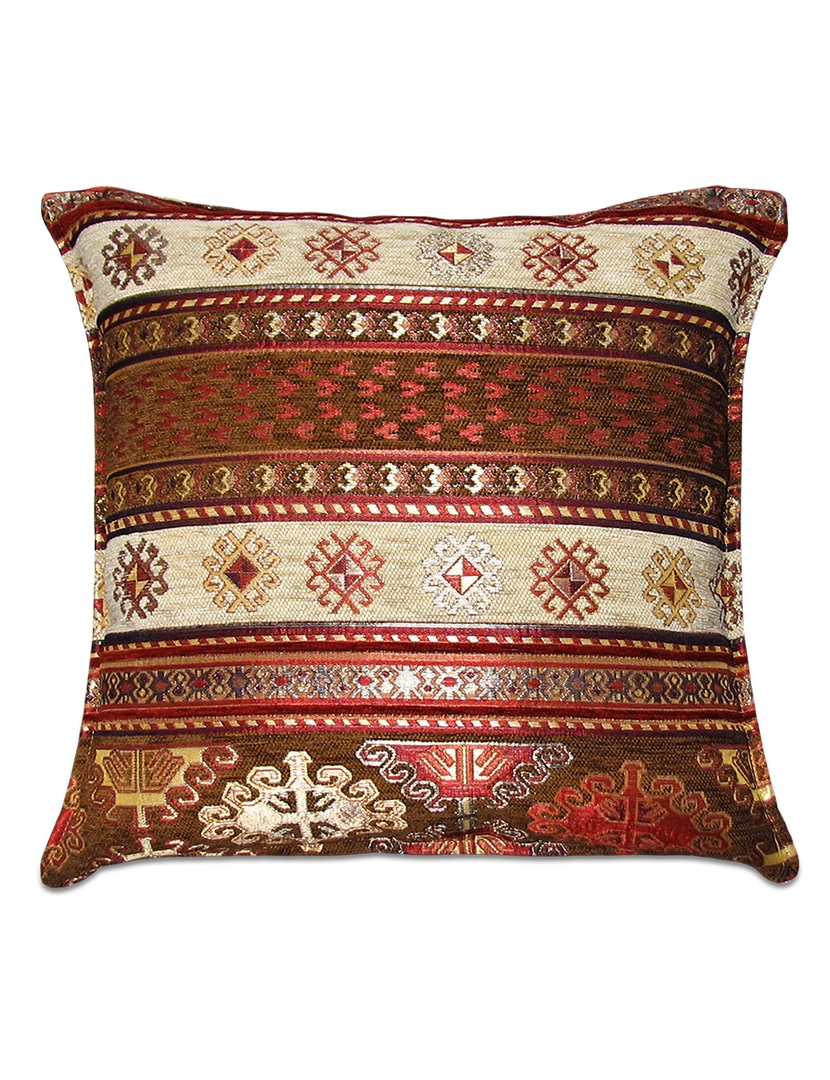 Kávébarna kelim mintás díszpárna-pk1012-B-Törökországból-a