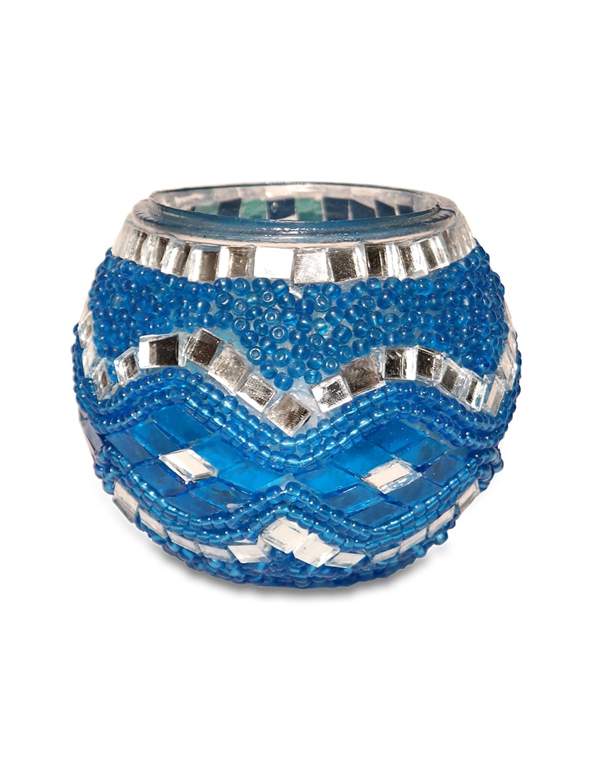 Türkizkék török mécsestartó - TM495-K2-mozaikuveg-mecsestarto-torokorszagbol-a