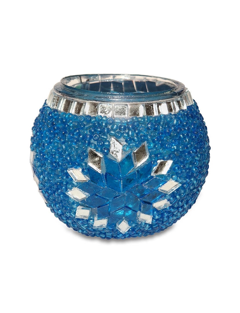 Világoskék török mécsestartó - TM495-K3-mozaikuveg-mecsestarto-torokorszagbol-a