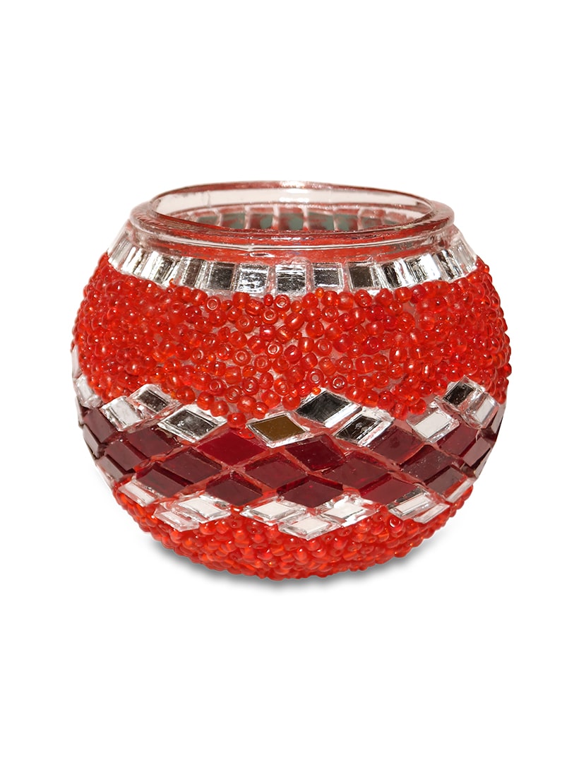 Piros török mécsestartó - TM495-P1-mozaikuveg-mecsestarto-torokorszagbol-a