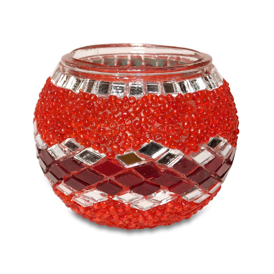 Piros török mécsestartó - TM495-P1-mozaikuveg-mecsestarto-torokorszagbol-aa