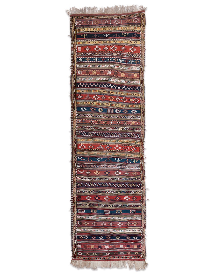 Vintage Jajim kelim szőnyeg 469 x 142 cm - AAB079-regi-kezi-szovesu-gyapju-kilim-szonyeg-iranbol-a