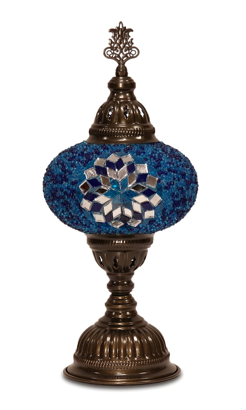 SAMSUNG CSC Mélykék asztali lámpa - BTM17-K20-mozaikuveg-asztali-lampa-torokorszagbol-aa