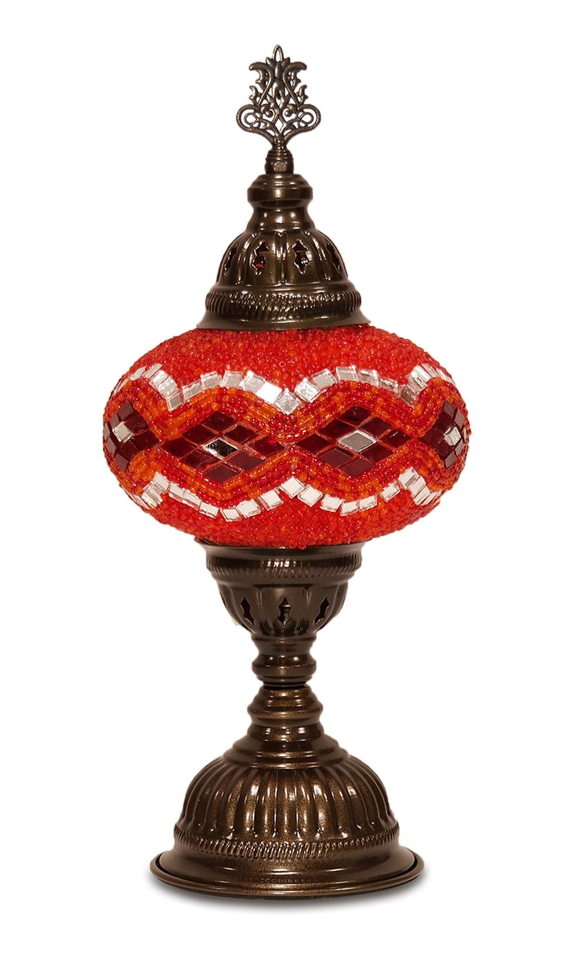 SAMSUNG CSC Piros asztali lámpa - BTM17-NP13-mozaikuveg-asztali-lampa-torokorszagbol-aa