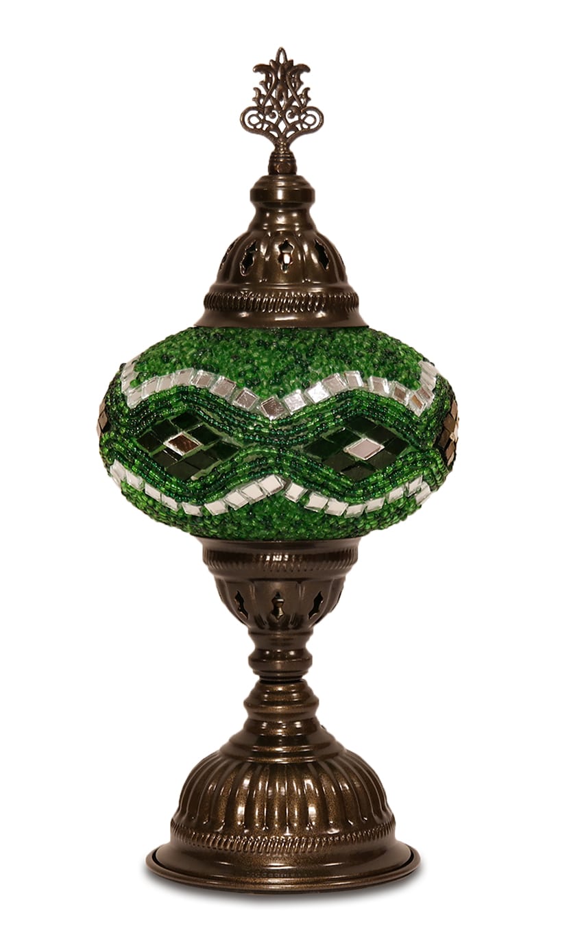 SAMSUNG CSC Sötétzöld asztali lámpa - BTM17-Z17-mozaikuveg-asztali-lampa-torokorszagbol-aa
