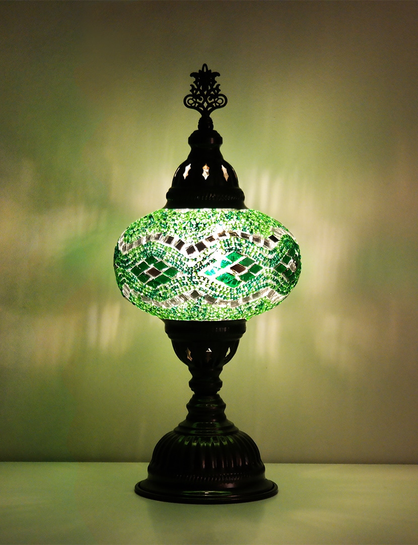 SAMSUNG CSC Sötétzöld asztali lámpa - BTM17-Z17-mozaikuveg-asztali-lampa-torokorszagbol-b