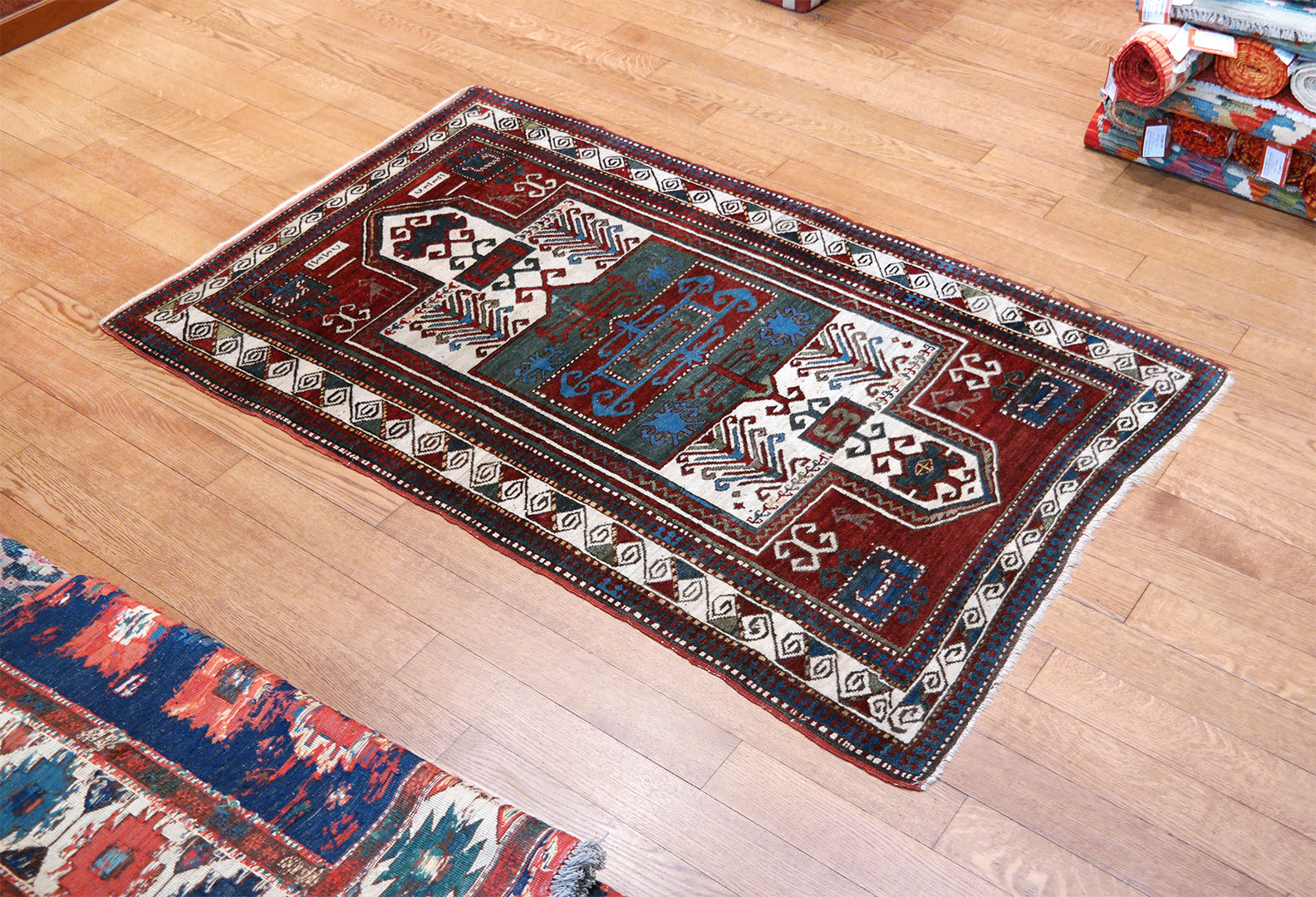 SAMSUNG CSC Régi Kazak szőnyeg 173 x 112 cm - KR2097-regi-kazak-kezi-csomozasu-gyapju-szonyeg-i