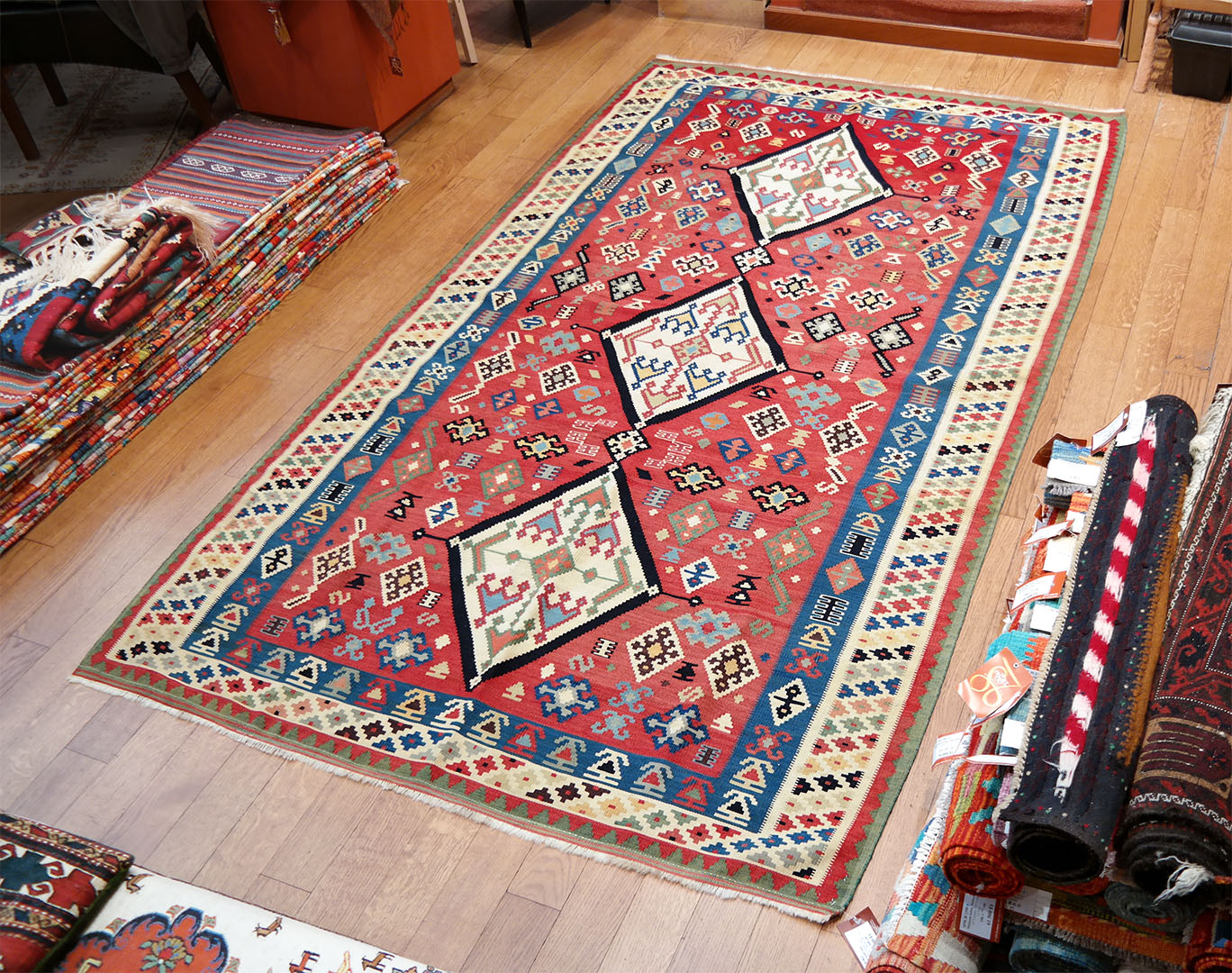 AAB062-qashqai-kelim-kezi-szovesu-regi-gyapju-szonyeg-k-2