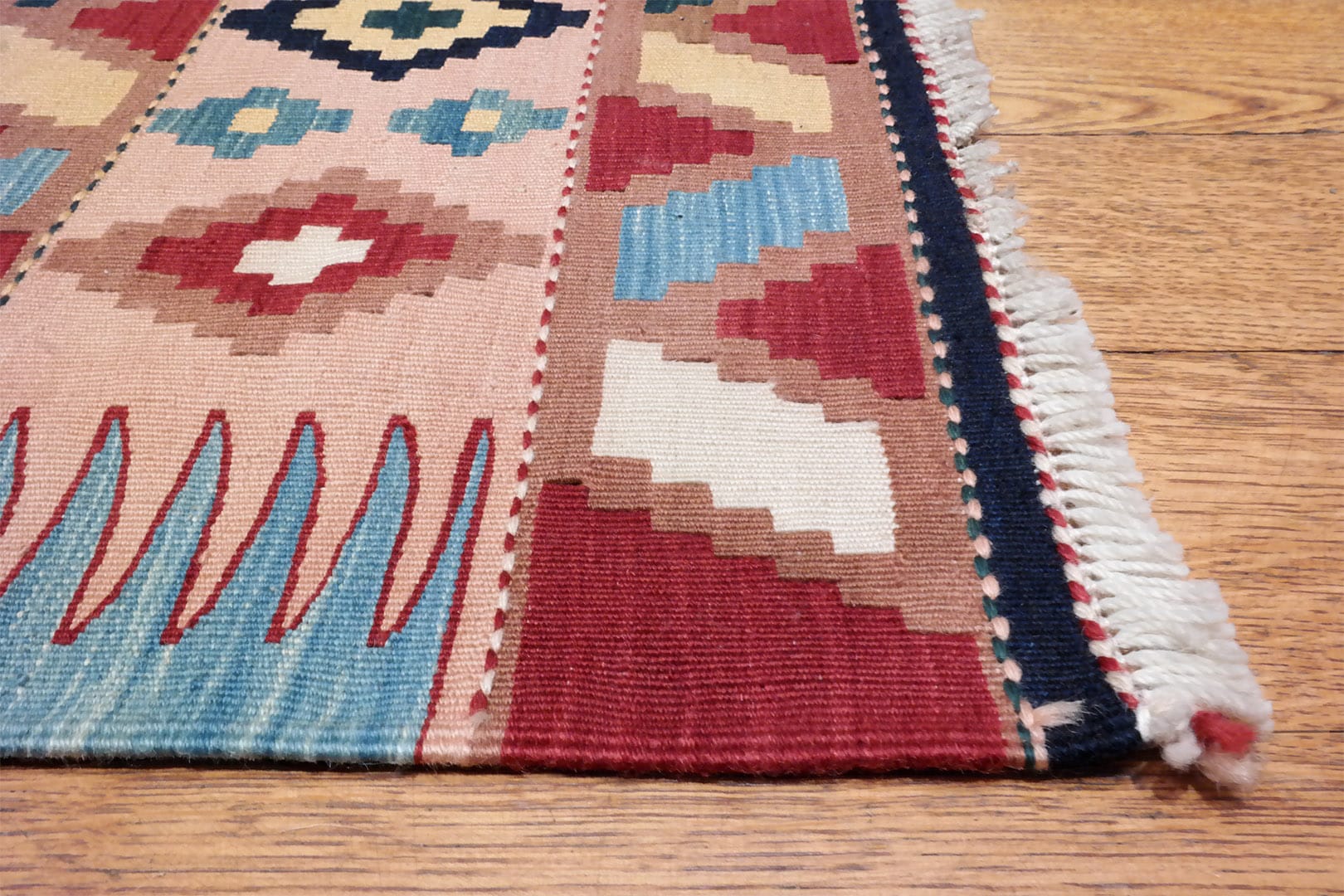 SAMSUNG CSC KR2099-kezi-szovesu-regi-gyapju-kaukazusi-kelim-szonyeg-b