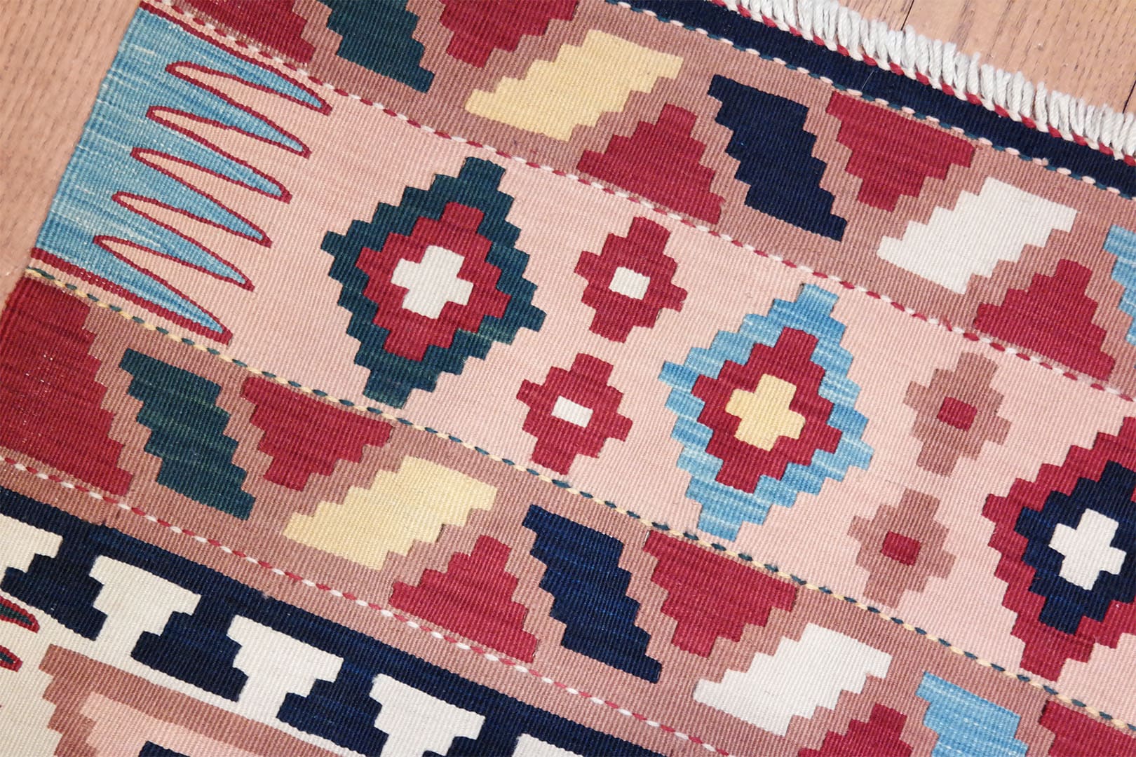 SAMSUNG CSC KR2099-kezi-szovesu-regi-gyapju-kaukazusi-kelim-szonyeg-f