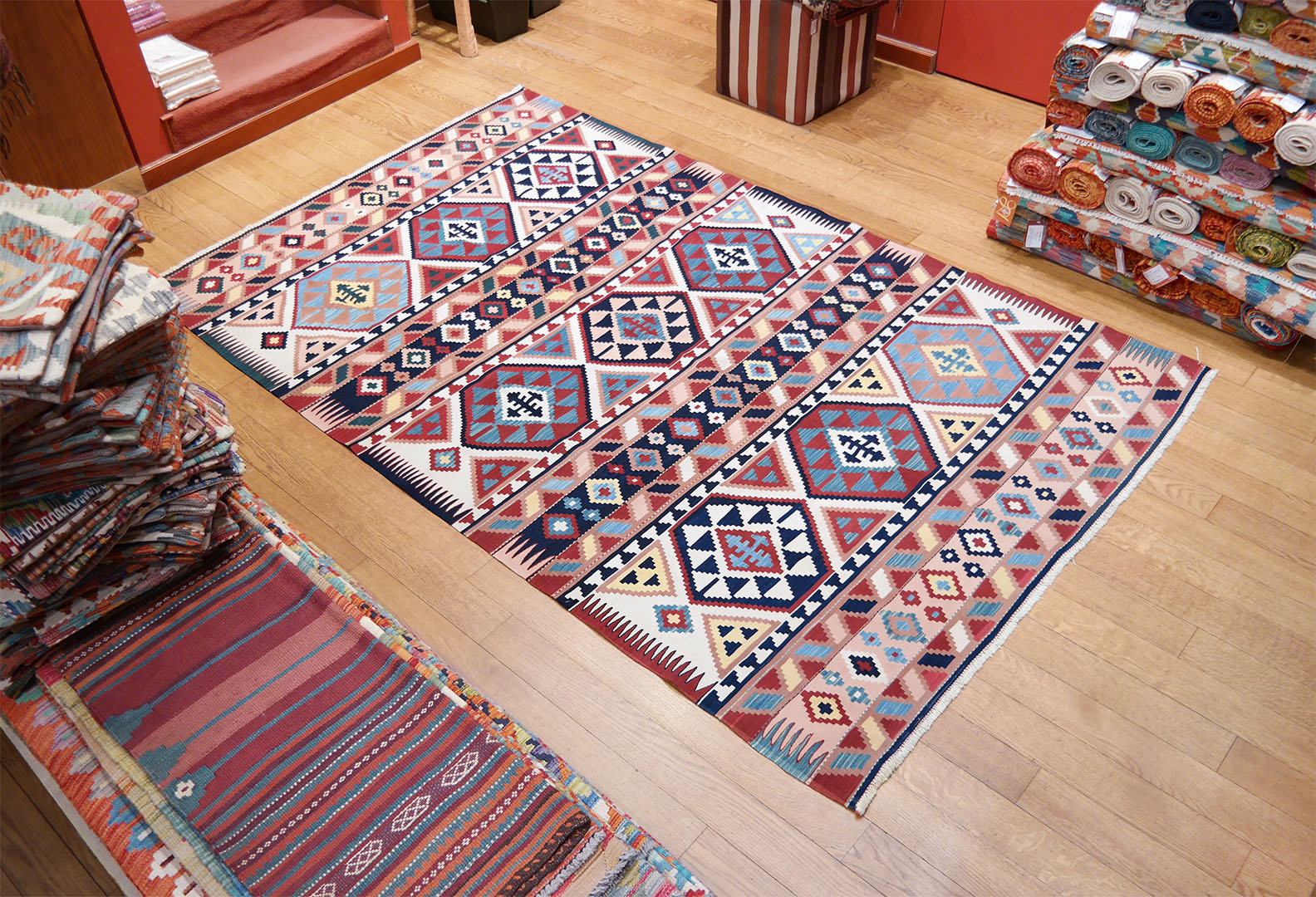 SAMSUNG CSC KR2099-kezi-szovesu-regi-gyapju-kaukazusi-kelim-szonyeg-h