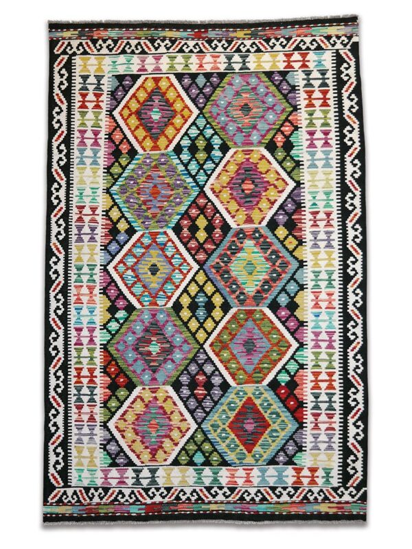 Kelim szőnyeg 191 x 124 cm - SPM30-1786-maimana-kelim-kezi-szovesu-pakisztani-gyapju-szonyeg-a