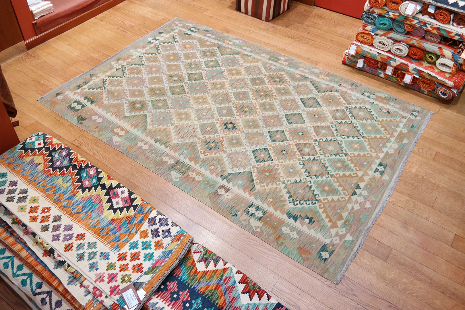 SAMSUNG CSC Kilim szövött szőnyeg 242 x 167 cm - SPM30-1755-maimana-kelim-kezi-szovesu-gyapju-szonyeg-pakisztanbol-b