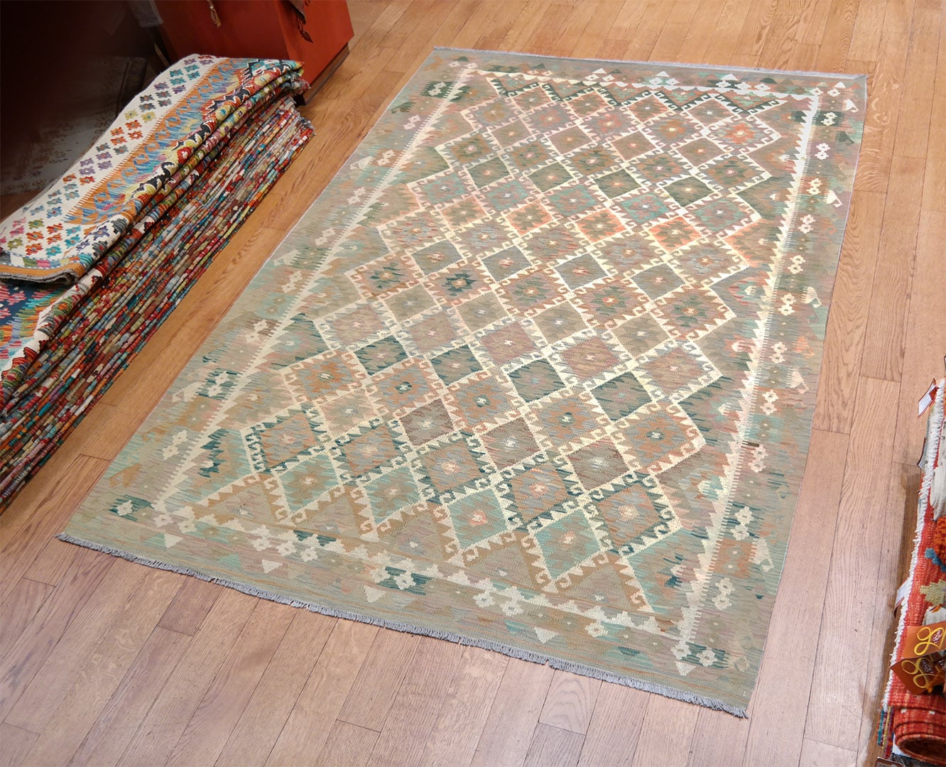 Kilim szövött szőnyeg 242 x 167 cm - SPM30-1755-maimana-kelim-kezi-szovesu-gyapju-szonyeg-pakisztanbol-c