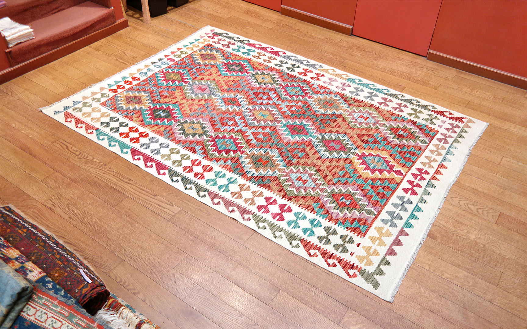 SAMSUNG CSC Kelim szövött szőnyeg 241 x 172 cm - SPM30-1764-maimana-kelim-kezi-szovesu-gyapju-szonyeg-pakisztanbol-b