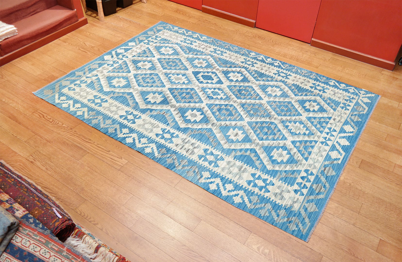 SAMSUNG CSC Kelim szövött szőnyeg 251 x 181 cm - SPM30-1766-maimana-kelim-kezi-szovesu-gyapju-szonyeg-pakisztanbol-b