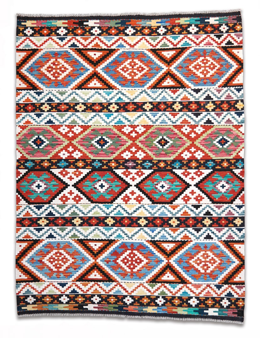 Kelim szövött szőnyeg 200 x 152 cm - SPM30-1776-maimana-kelim-kezi-szovesu-pakisztani-gyapju-szonyeg-a