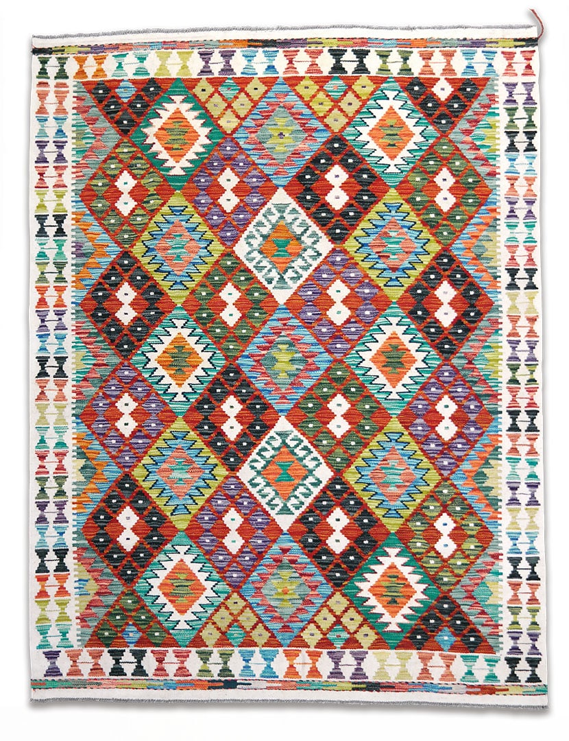 Kelim szövött szőnyeg 199 x 151 cm - SPM30-1780-maimana-kelim-kezi-szovesu-pakisztani-gyapju-szonyeg-a