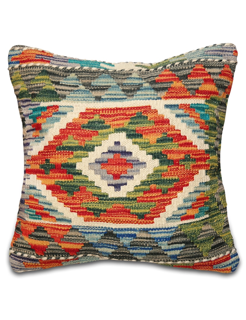 Kelim párnahuzat 40 x 41 cm - SP85-406-kezi-szovesu-gyapju-kilim-parna-huzat-pakisztanbol.a