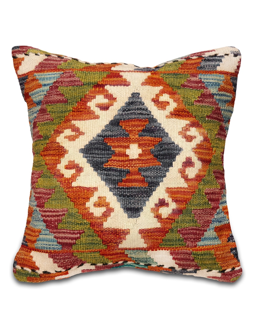 Kilim díszpárnahuzat 42 x 43 cm - SP85-375-kezi-szovesu-gyapju-kilim-parna-huzat-pakisztanbol.a