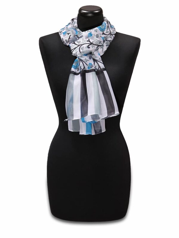 Kék selyem-viszkóz sál - EPO375-K-noi-viszkoz-sal-indiabol-a