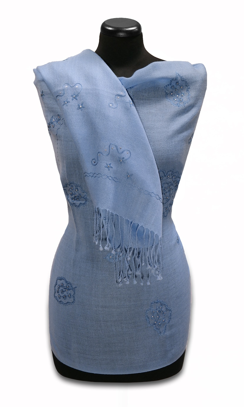 Kék gyapjú stóla - SE12-K-noi-gyapju-sal-indiabol-aa