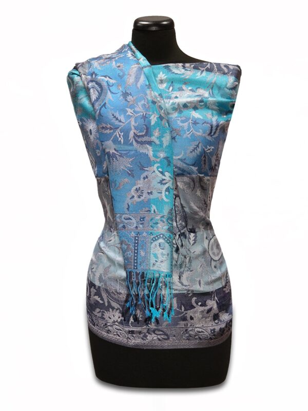 Női kék selyemsál - TSJ175-K-noi-selyemsal-indiabol-a