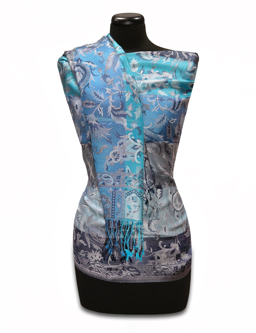 Női kék selyemsál - TSJ175-K-noi-selyemsal-indiabol-a