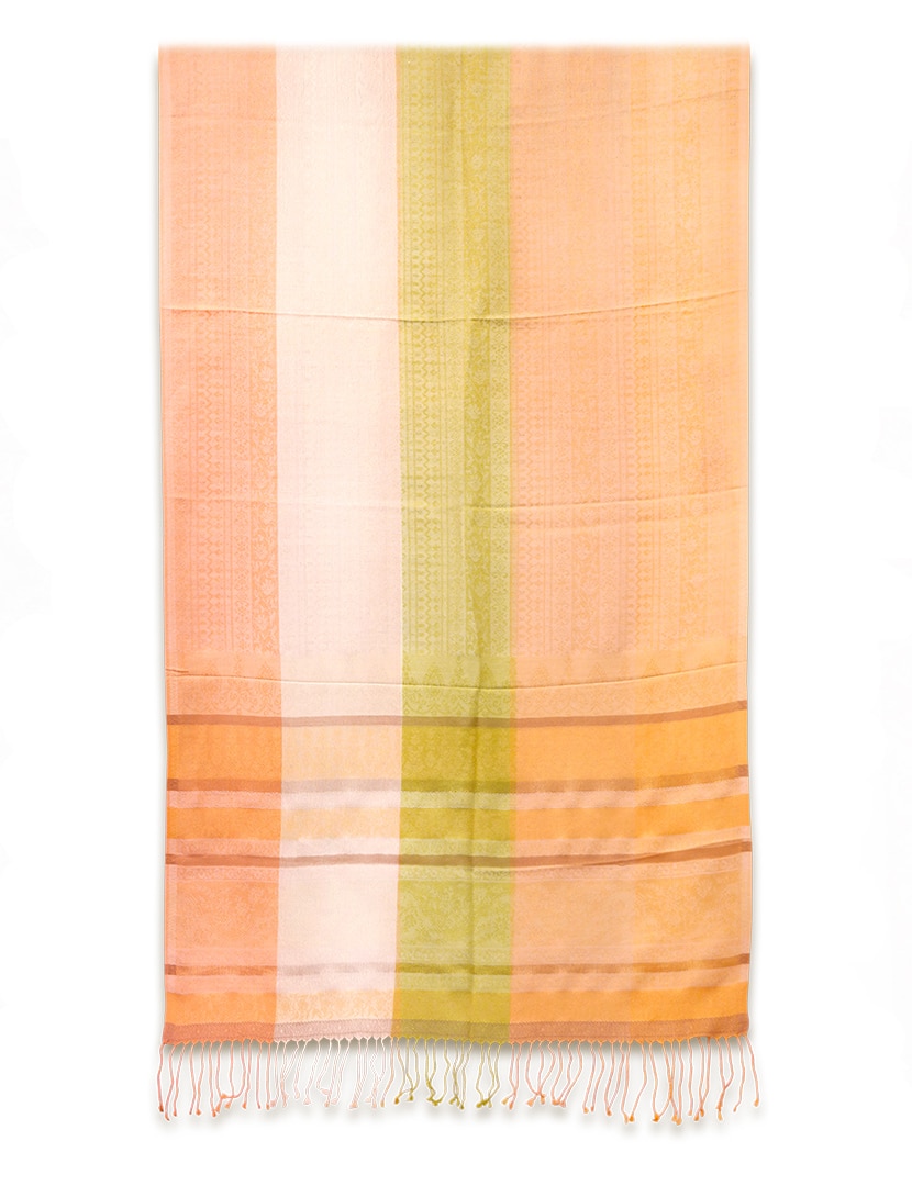 Női aranysárga selyem stóla - TWSJ153-SN1-selyem-gyapju-noi-sal-indiabol-f