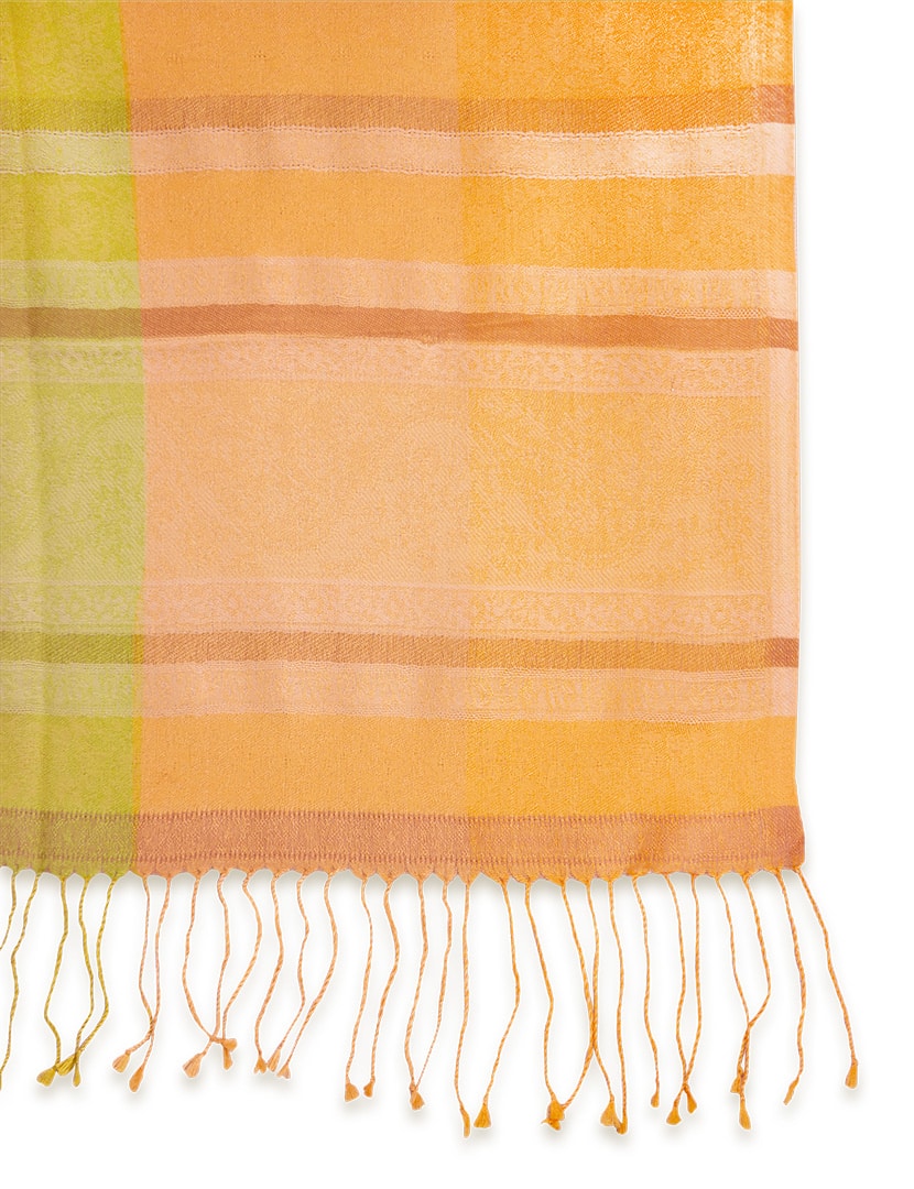 Női aranysárga selyem stóla - TWSJ153-SN1-selyem-gyapju-noi-sal-indiabol-g