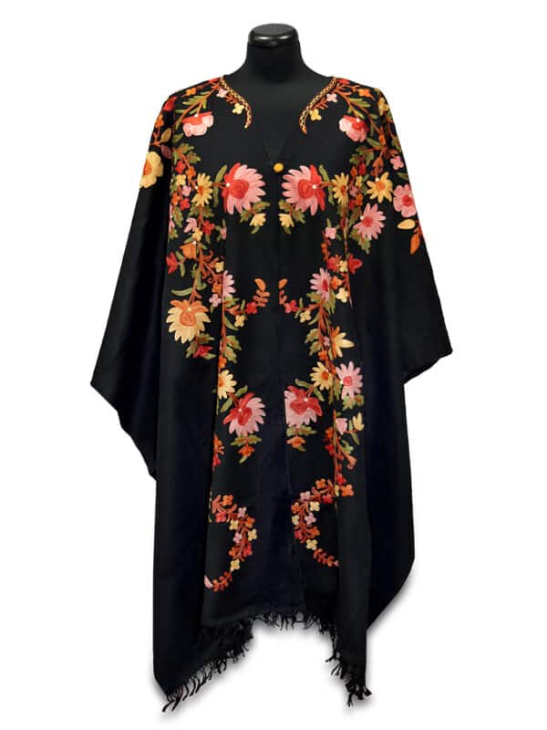 KPOE-FSZ12 színes hímzett poncsó